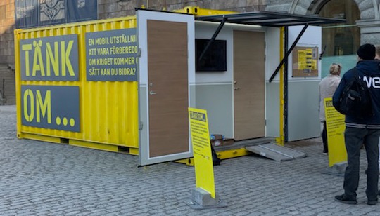 Mobilt skyddsrum i container vid Malmö Live